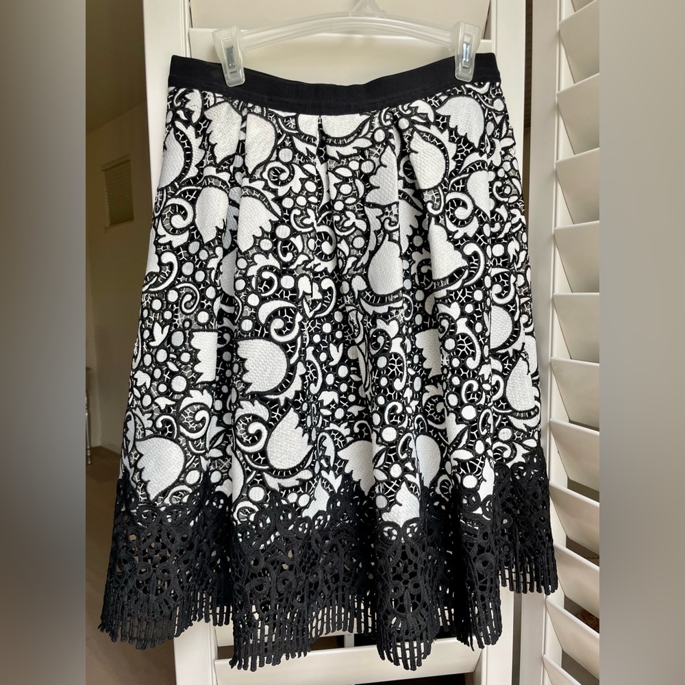 Black/white lace skirt from Ann Taylor.